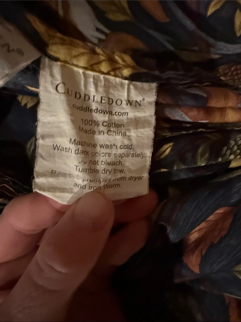 Cuddledown Navy Woodland Fox & Leaves Bedding King Sheet Set EUC - Picture 3 of 4